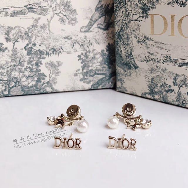 Dior飾品 迪奧經典熱銷款字母三配件耳釘 珍珠星星圓鑽耳環  zgd1204